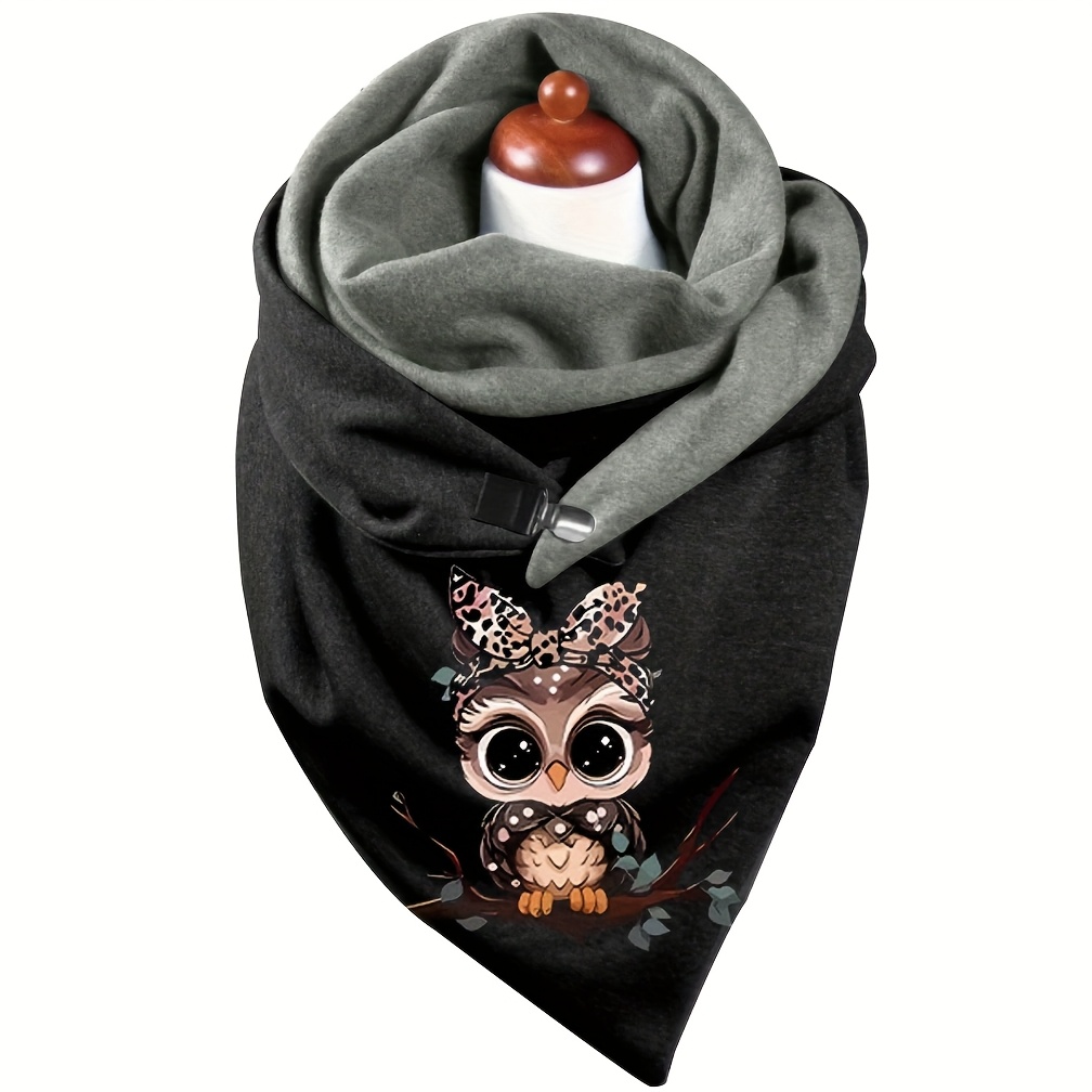 Image of Ladies' Casual Printed Decorative Warm Scarf Triangle Towel