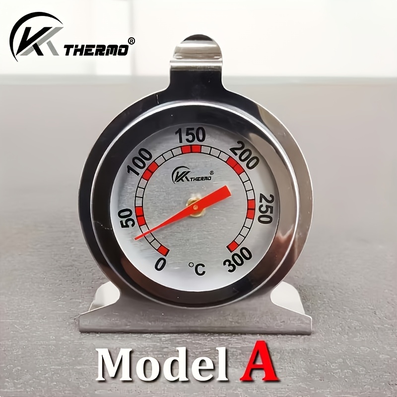 TEMU Termómetro de horno de acero inoxidable con diseño colgante y de pie - No necesita pilas, termómetro analógico de lectura real para cocinar,