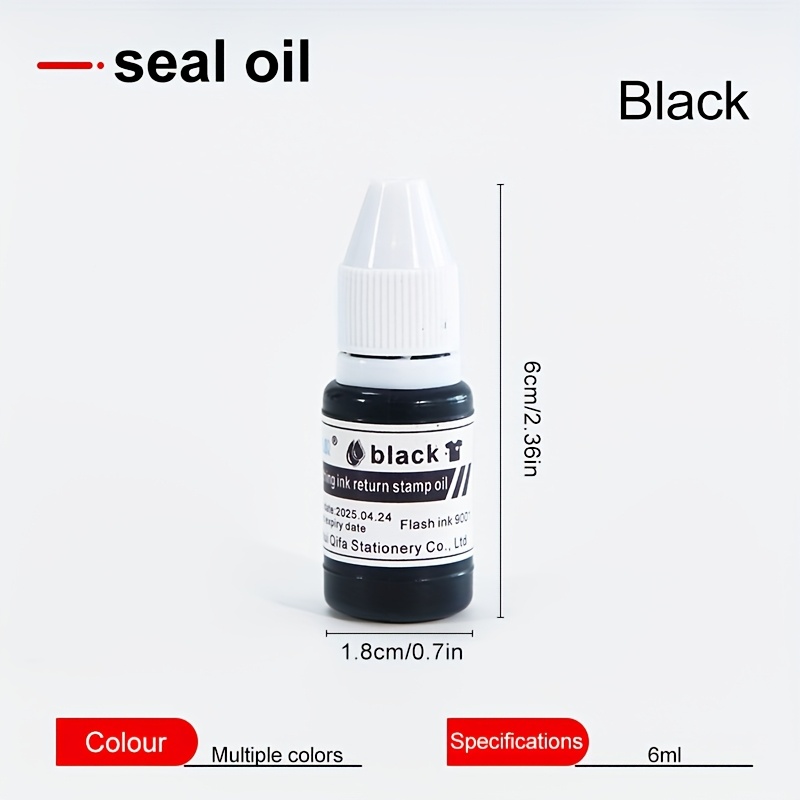Image of 1pc 6ml Black Re-inking Clothing Stamp Oil Office And Study Supplies Suitable For Re-inking Clothing Stamps Refill Ink Quick-drying Ink
