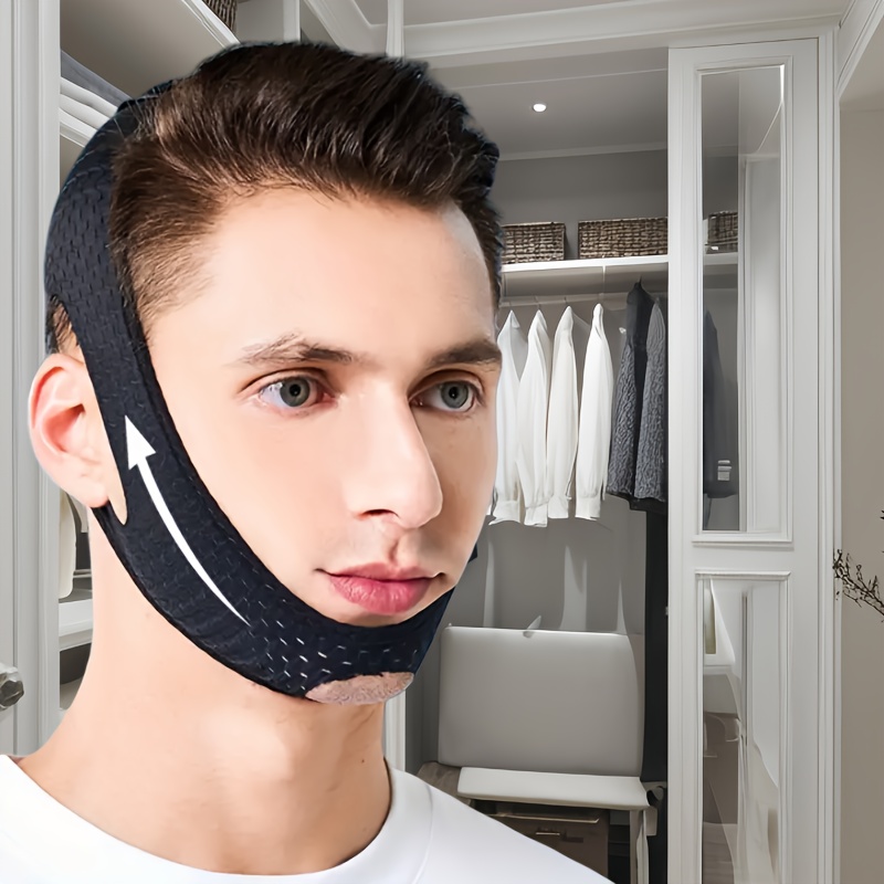 Image of Facial V-lift Tool, 3d Lifting Design For Pressure, Breathable Honeycomb Fabric, Comfortable Elastic Contour Tightening, Bite Reduction, Personal Care Face Training Tool
