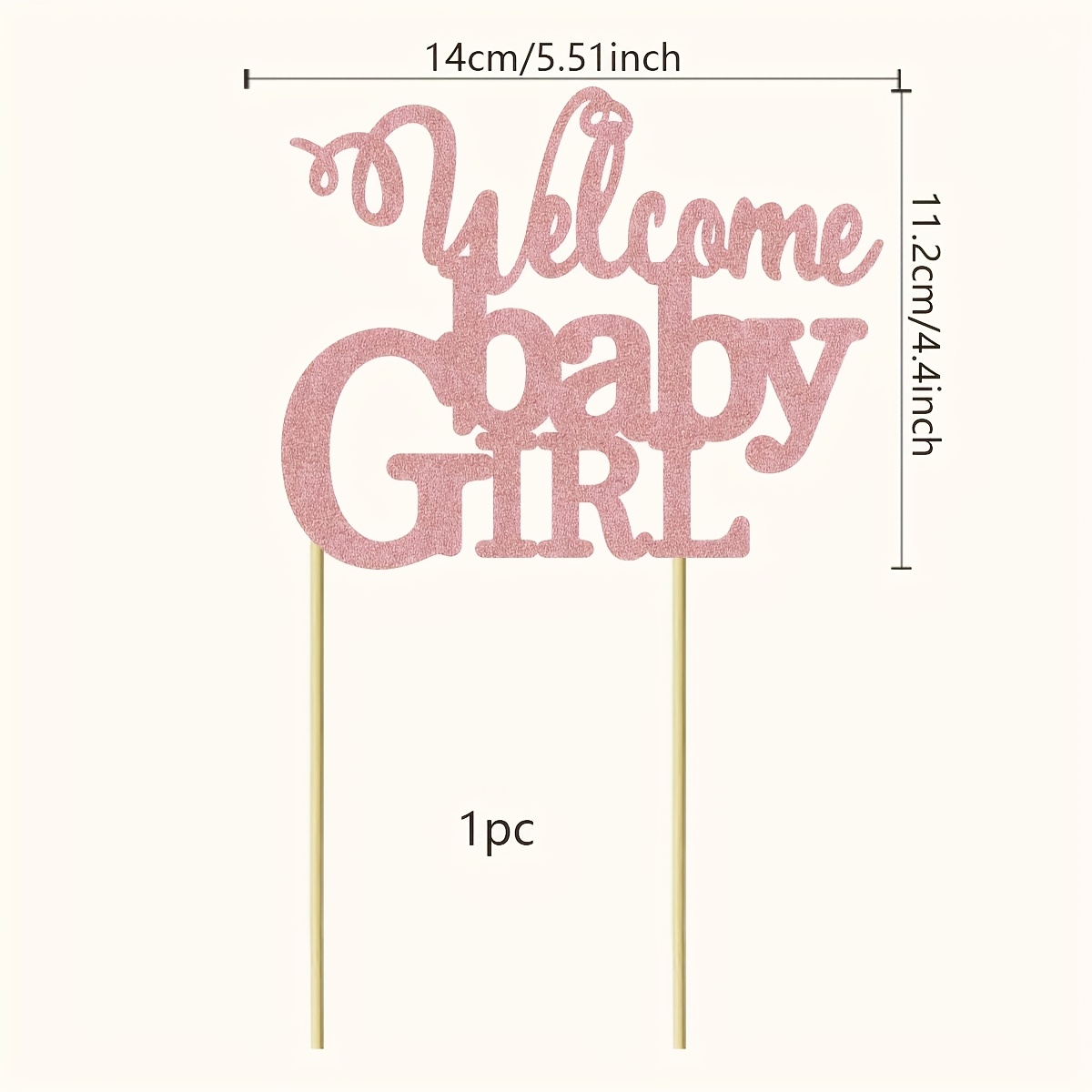 1 Sparkling Newborn Welcome Cake Topper For Gender Reveal, Christening, Birth, Or Birthday Party Cake Decorations