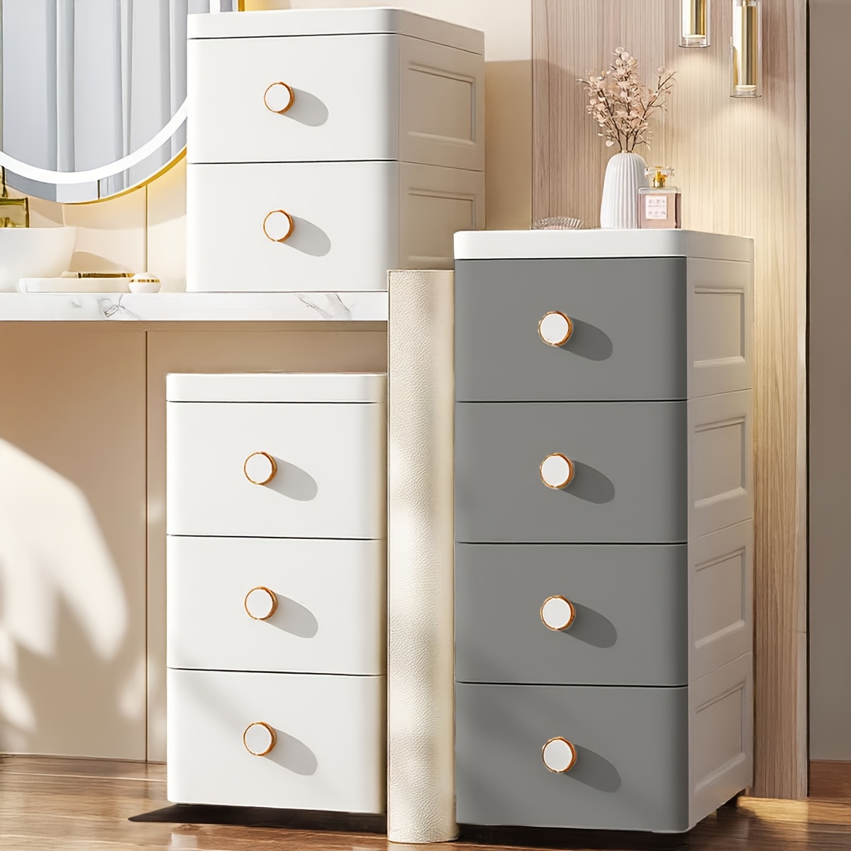 Zero-Footprint Ultra-Deep Bath Cabinet with Storage Drawers