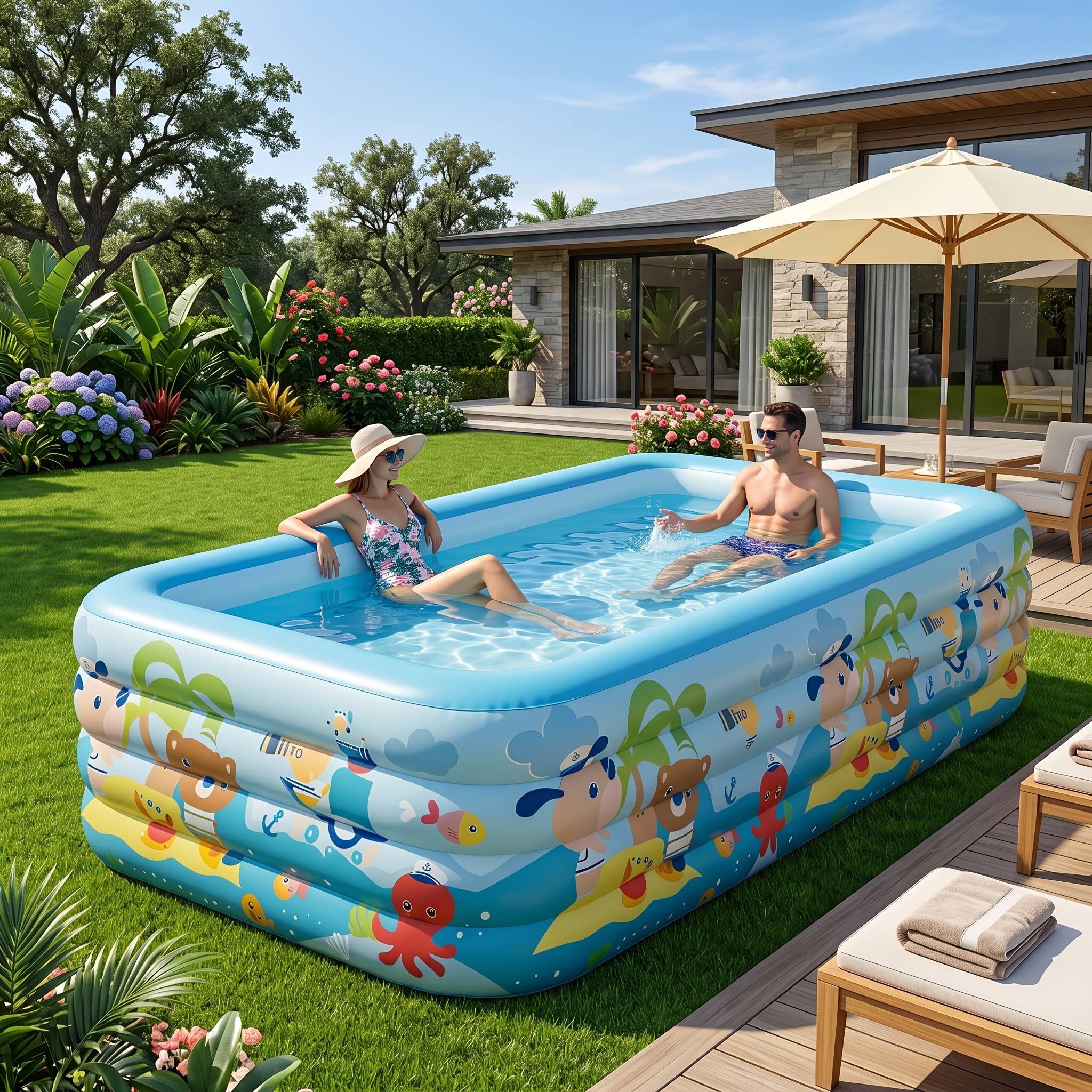 inflatable swimming pools sold on Temu United States