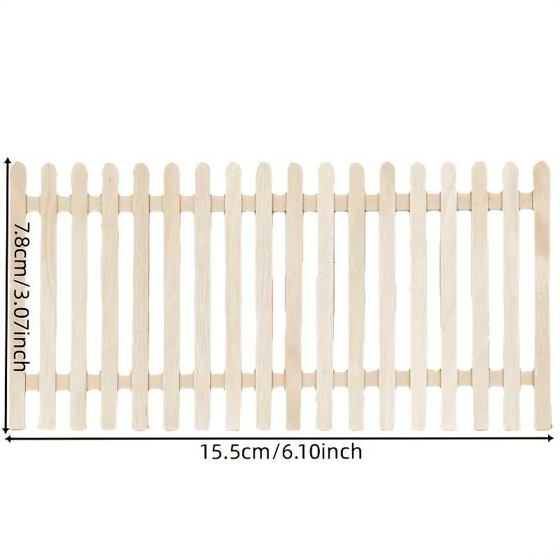 Image of 1:12 Scale Miniature Wooden Picket Fence Model Ornament - Miniature Photography Props - Collectible Buildings And Additions - Perfect Gift