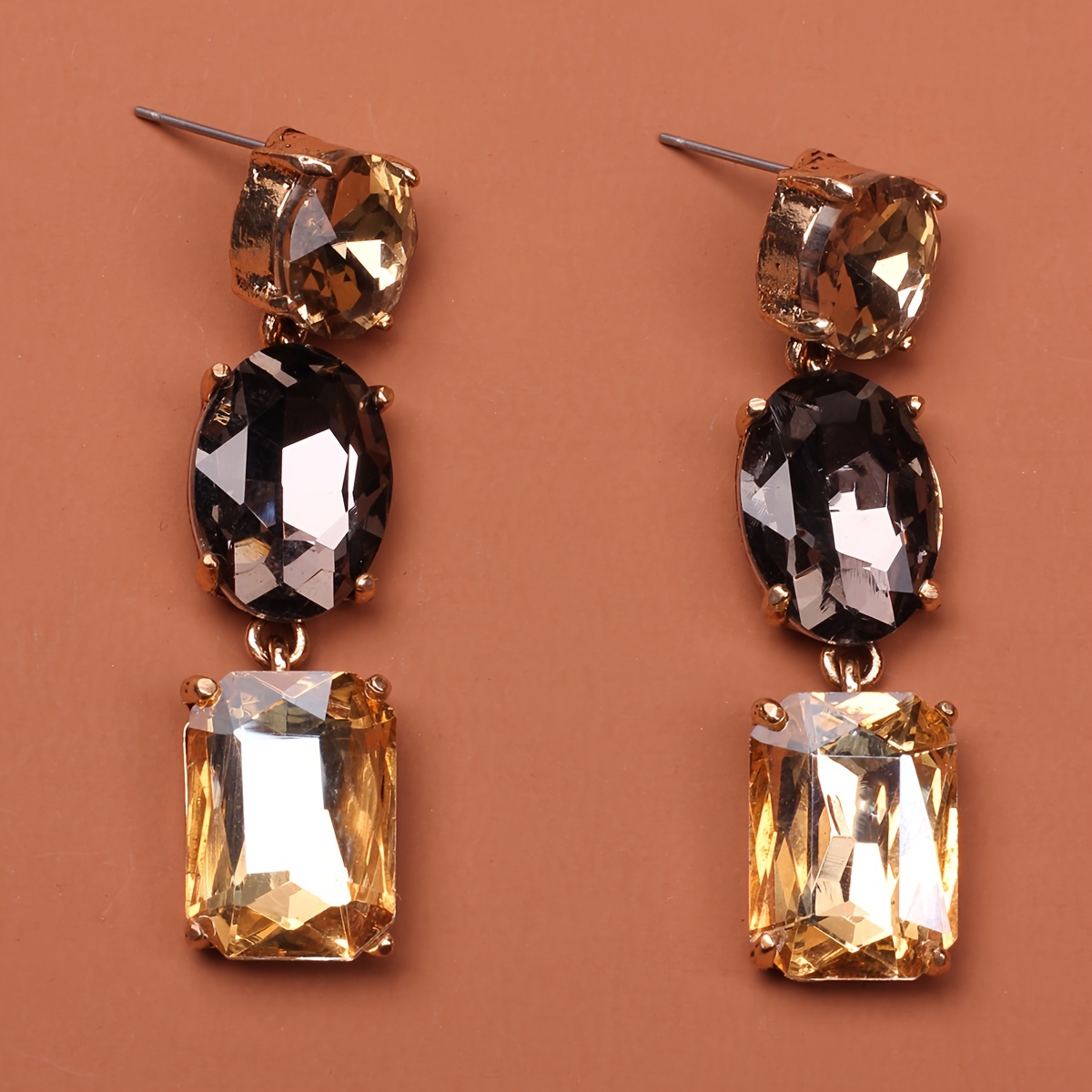 

Elegant Vintage-inspired Crystal Dangle Earrings - , Stainless Steel Posts, & Parties, Novelty Earrings