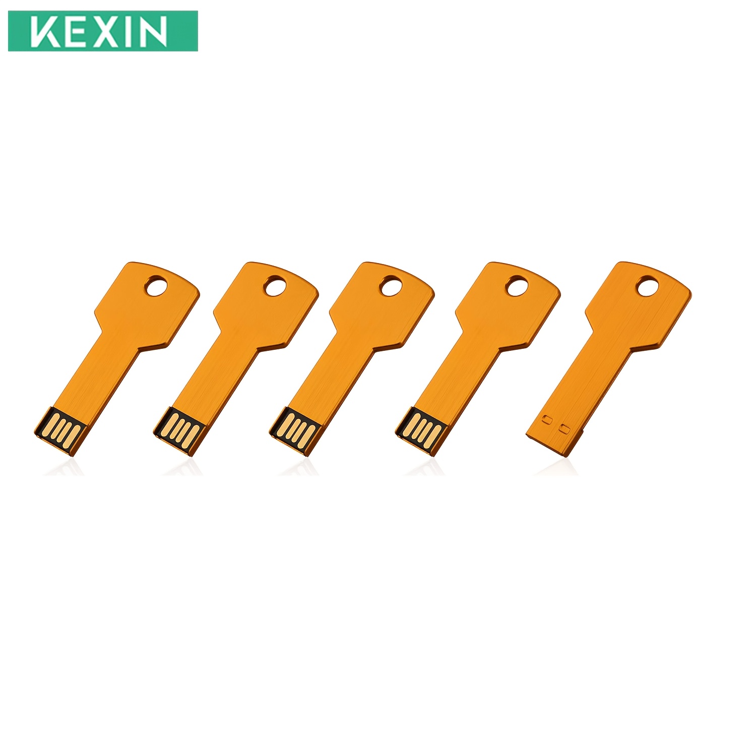 Image of Kexin 5 Pack 8gb To 32gb Usb Flash Drives 2.0 Metal Key Pendant Shape 32gb Usb Drive For Laptops, Ideal Gifts For