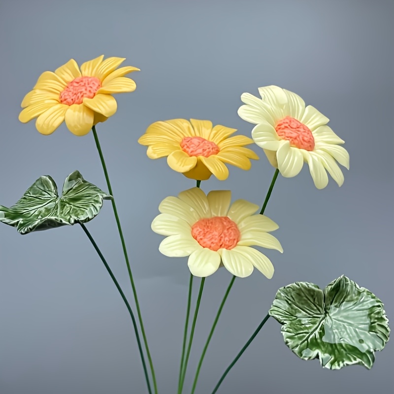 E-shop Sechs Keramik-Gänseblümchen, künstliche Blumen aus Keramikmaterial, die nie , geeignet für Familie, Garten, Hochzeiten und festliche Partys.