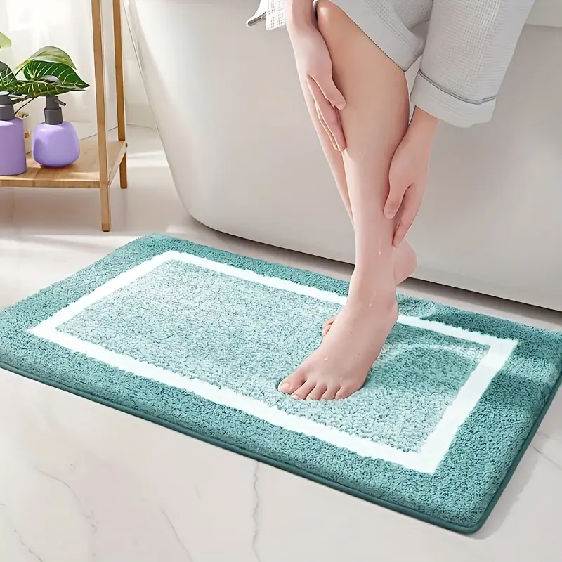 1pc thick and soft fleece bathroom carpet absorbent and non slip mat bathroom decoration and accessories bathroom thick mat absorbent mat household and non slip bathroom floor mat Product details 2