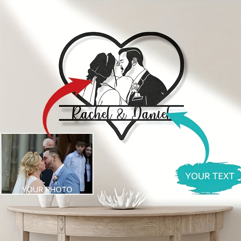 Customizable Heart-Shaped Metal Wall Sculpture - Personalized Love-Themed Art Decor for Bedroom, Ideal for Weddings, Valentine'S Day, Mother'S Day, Father'S Day, Thanksgiving, St. Patrick'S Day - Indoor Use, Metal Wall Art Decor