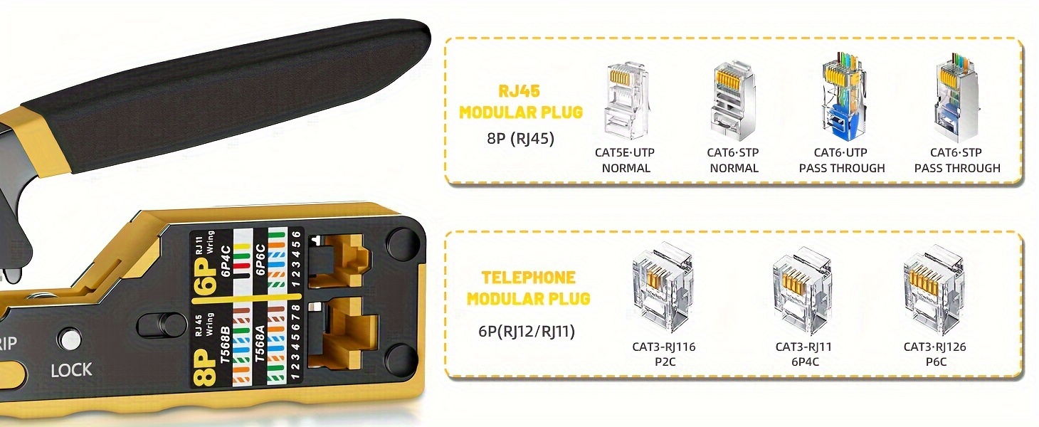 1 יחידות RJ45 חותך קרימפר עבור e 8P8C מחבר מודולרי Ethernet כלי חוט Ethernet פרטים 3