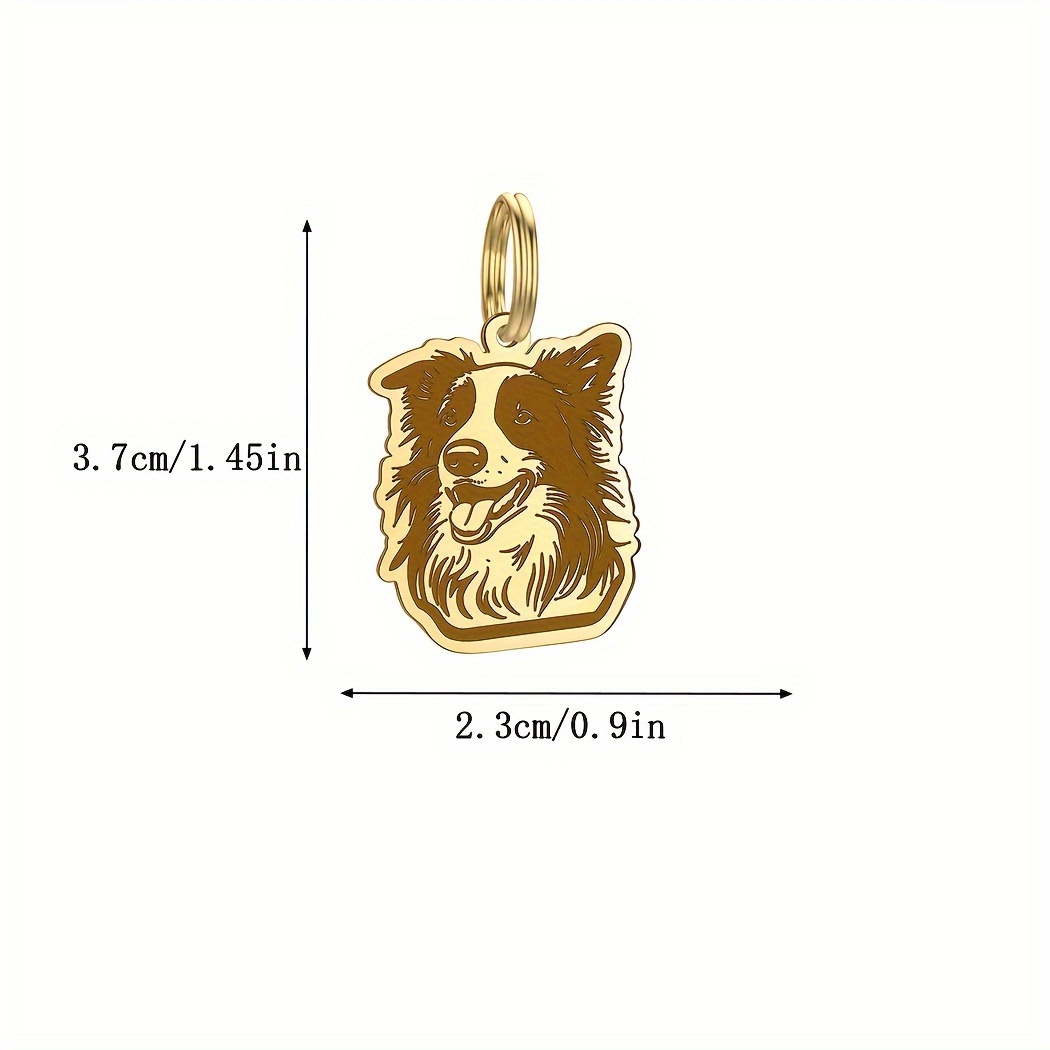 Personalized Custom Name Keyring Dog ID Tag, Stainless Steel Keychain