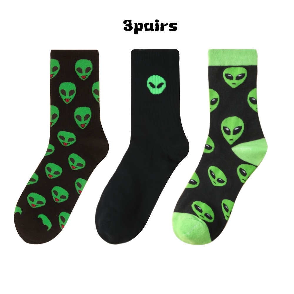 TEMU 3 Pairs Of Pattern Couple Mid-tube Socks Trendy Brand Long Socks