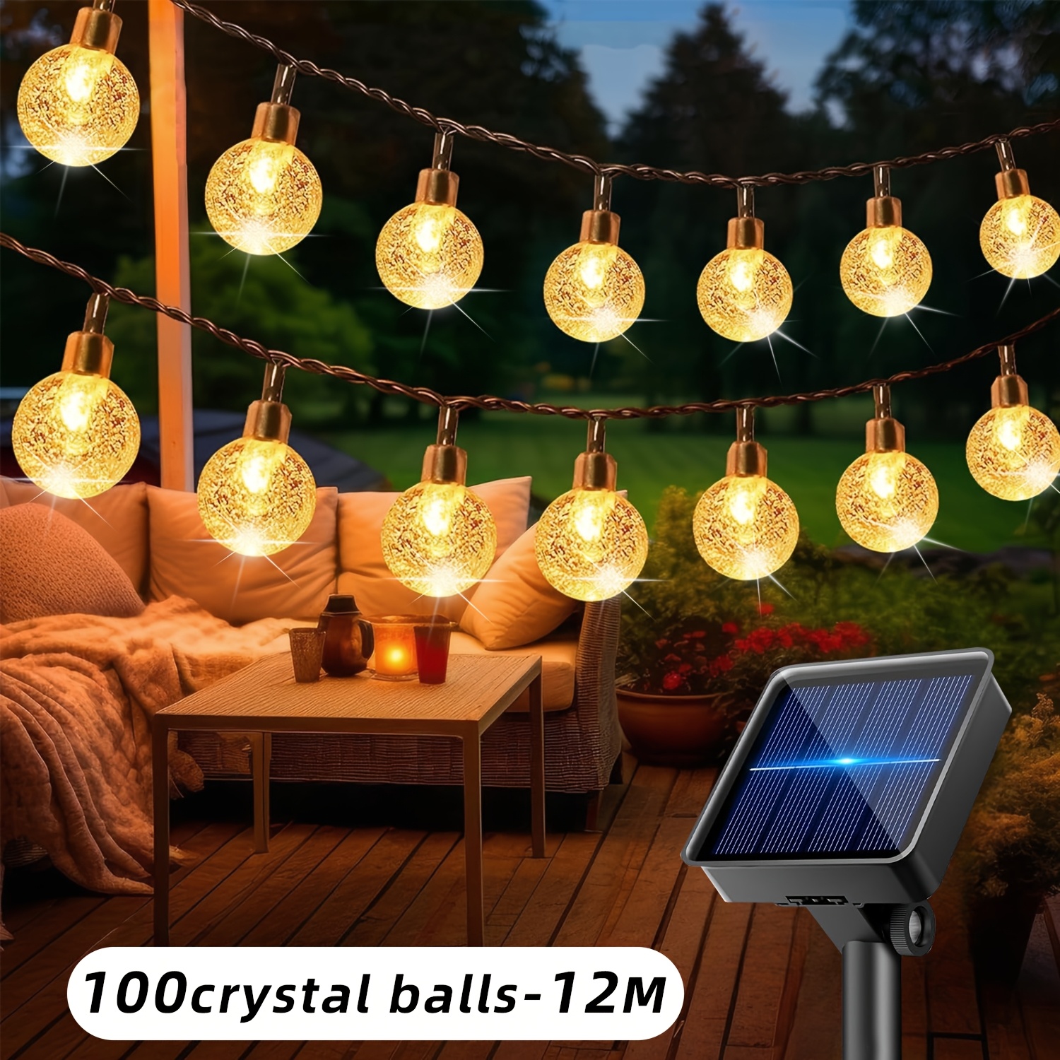 Outdoor Solar Fairy String Lights, Garden Bubble Ball Lights, 100/50/20 Bubble Lights Can Switch 10 Lighting , Courtyard Lights, Suitable For Weddings, Parties, Camping, Christmas Trees, , Dances
