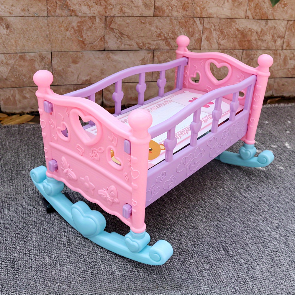 

Princess Doll Bed Accessory - Large, Convertible Play Crib For Girls' Dolls, Perfect For Ages 3-6