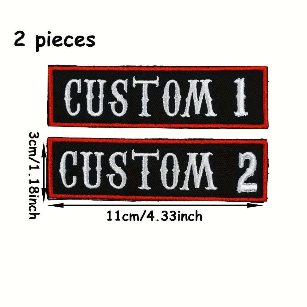 TEMU [Prodotti Personalizzati Aperti] 2 Patch in Tessuto Ricamati ad Retto Personalizzati con Testo o Identico, 1 di Patch con Personalizzato, Spille