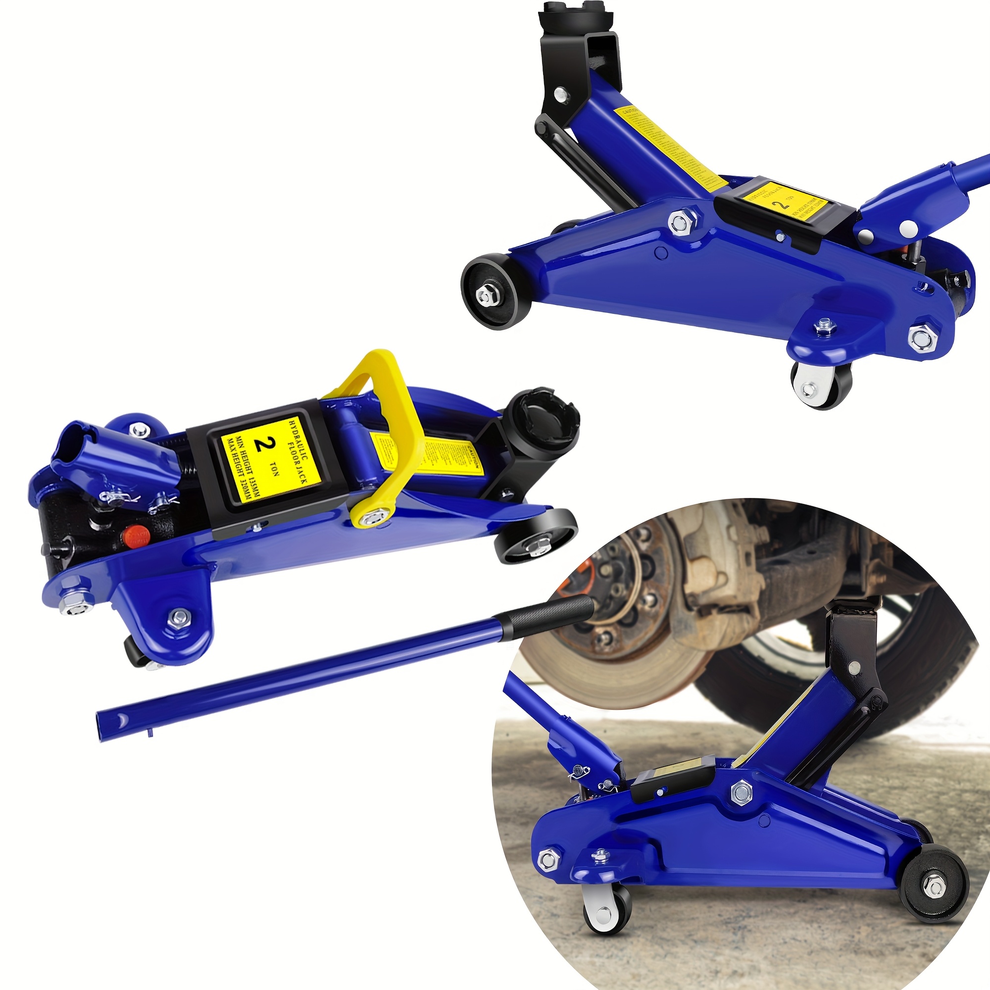 Hydraulic Trolley Jack; Lifting Range 135mm To 320mm, (5.3inch-12.6inch) Heavy-duty Steel Construction