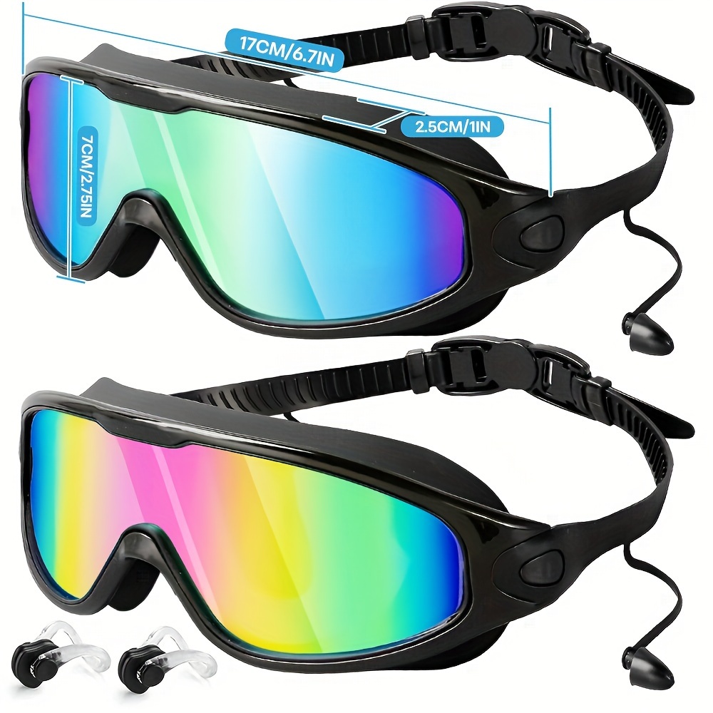 

Pair Of Swim Goggles In A 2-pack Set, For A Wide, View And Uv Protection. Leak-resistant Glasses Are For Adults, Men, Women, And Youth, Providing A Aquatic Vision .