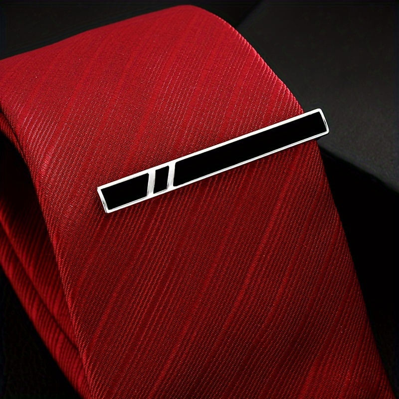 

1pc Sleek Striped Alloy Tie Clip For Men - Fashionable Business Accessory