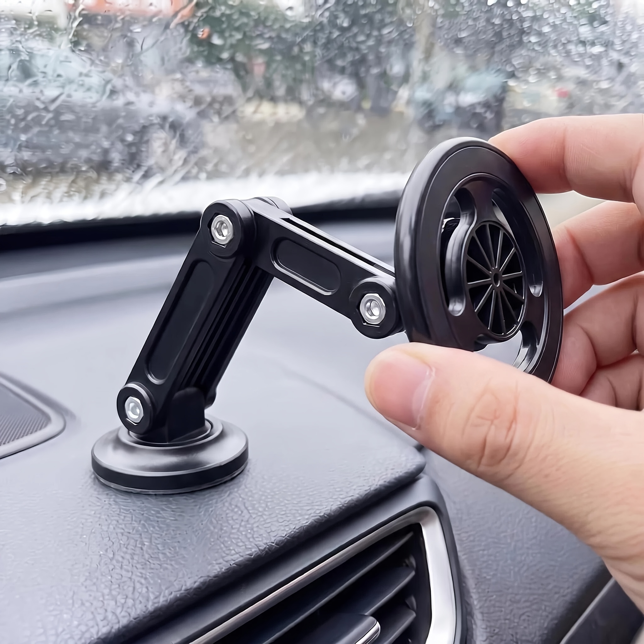 TEMU Support de téléphone universel pour voiture, support mural magnétique, rotative, matériau PC, compatible avec tous les smartphones, réglable à