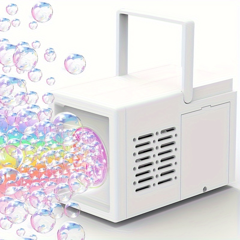 Portable Bubble Maker Machine - Dual-Color White/Black, Ideal for Weddings, Birthdays, Parties - Blows Colorful Bubbles, Outdoor Fun Plastic Toy (Bubble Solution Not Included), Bubble Wand