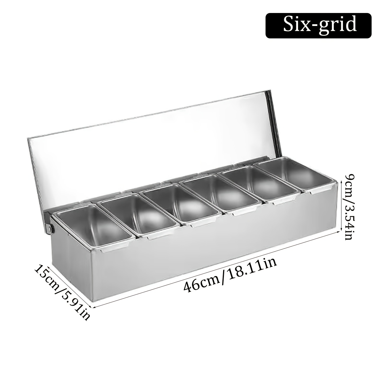 TEMU 3/4/5/6 Compartment Stainless Steel Seasoning Box, With Dust Cover, Household Seasoning Jar, Thickened Material Easy To Clean, Suitable For