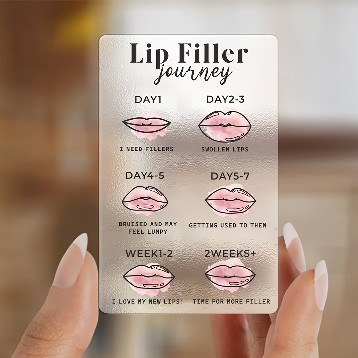 

52pcs Clear Pvc Lip Filler Injection , 2.09"x3.35", Matte - "i Love My !" Theme For Aesthetic , Spas & Salons