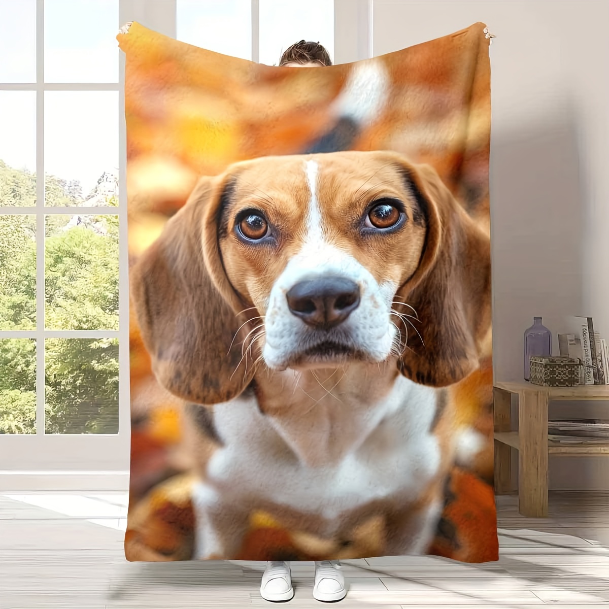 

Cozy Beagle Dog Flannel Throw Blanket - , Warm & Stain-resistant For Couch, Bed, And Travel