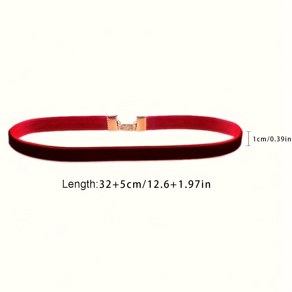 1pc 32+5cm Fashionable Minimalist Red Velvet Choker Necklace Gothic Collar Chain Halloween Jewelry For Women Halloween Wear