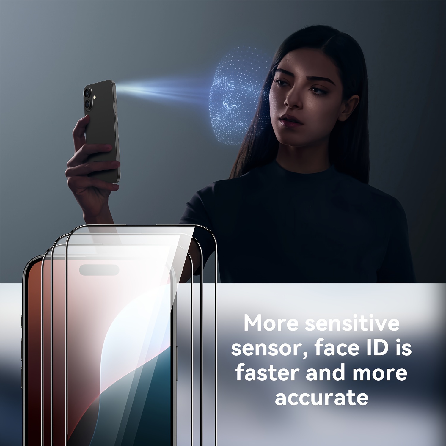 [8 Pack] Tempered Glass Screen Protector For IPhone 16/ 16 Plus/ 16Pro/ IPhone 16 Pro Max + Camera Lens Protector, 9H Hardness, High-Definition Clarity, Scratch-Resistant, Bubble-Free, Sensor Protection, Dynamic Island Compatible, Case Friendly Tempered Glass Film, Christmas, Festival, New Year's Gift