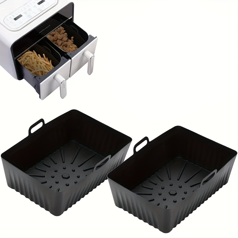 2pcs/4pcs Reusable Silicone Air Fryer Pot, Silicone Air Fryer Cooking Mat, Air Fryer Accessories, Kitchen Supplies Replacement Baking Paper Liners For Air Fryer