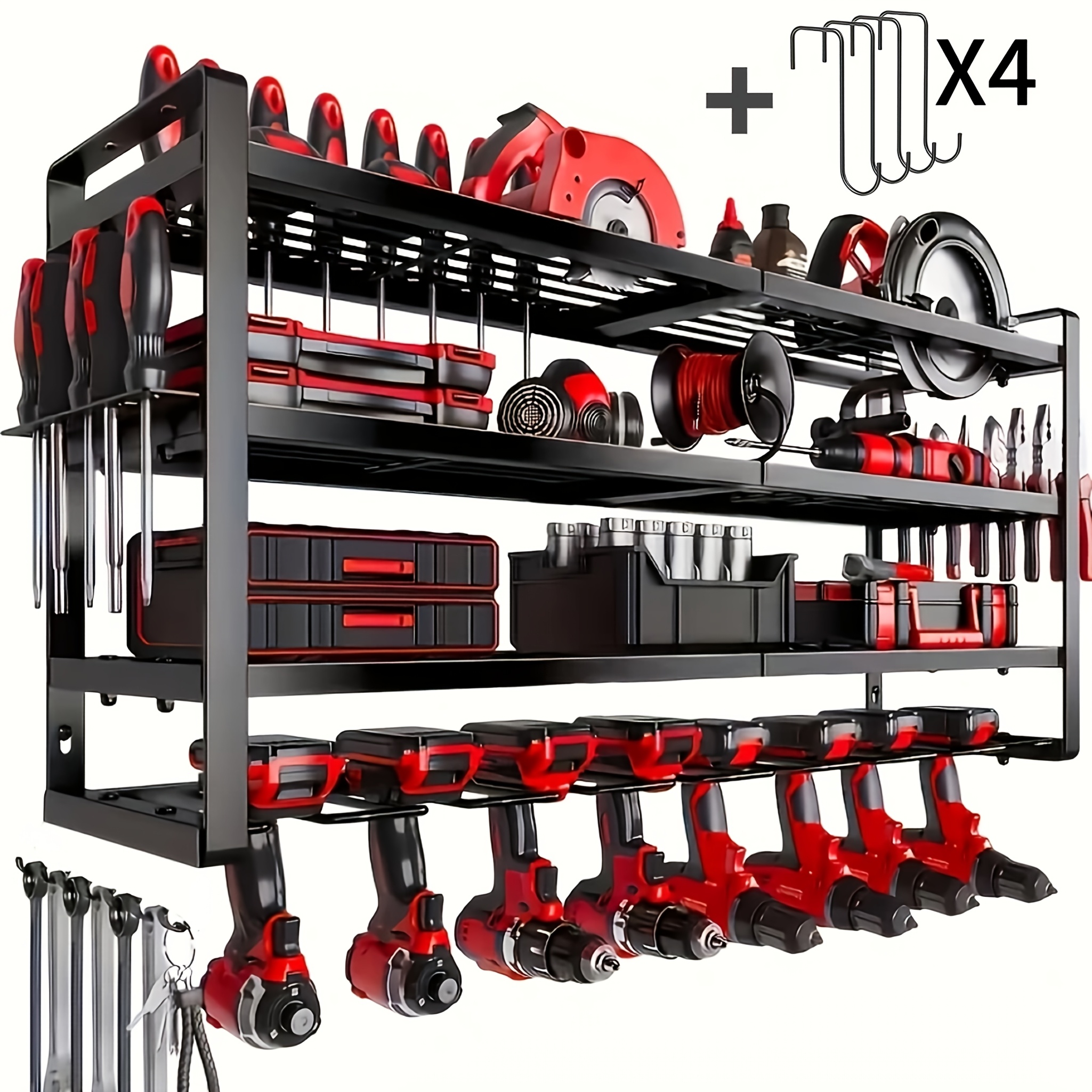 wall mounted power tool storage rack garage tool storage rack and storage rack with screw rack pliers rack   4layer8drill 3layer7drill 4layer4drill 2layer4drill a   storage racks
