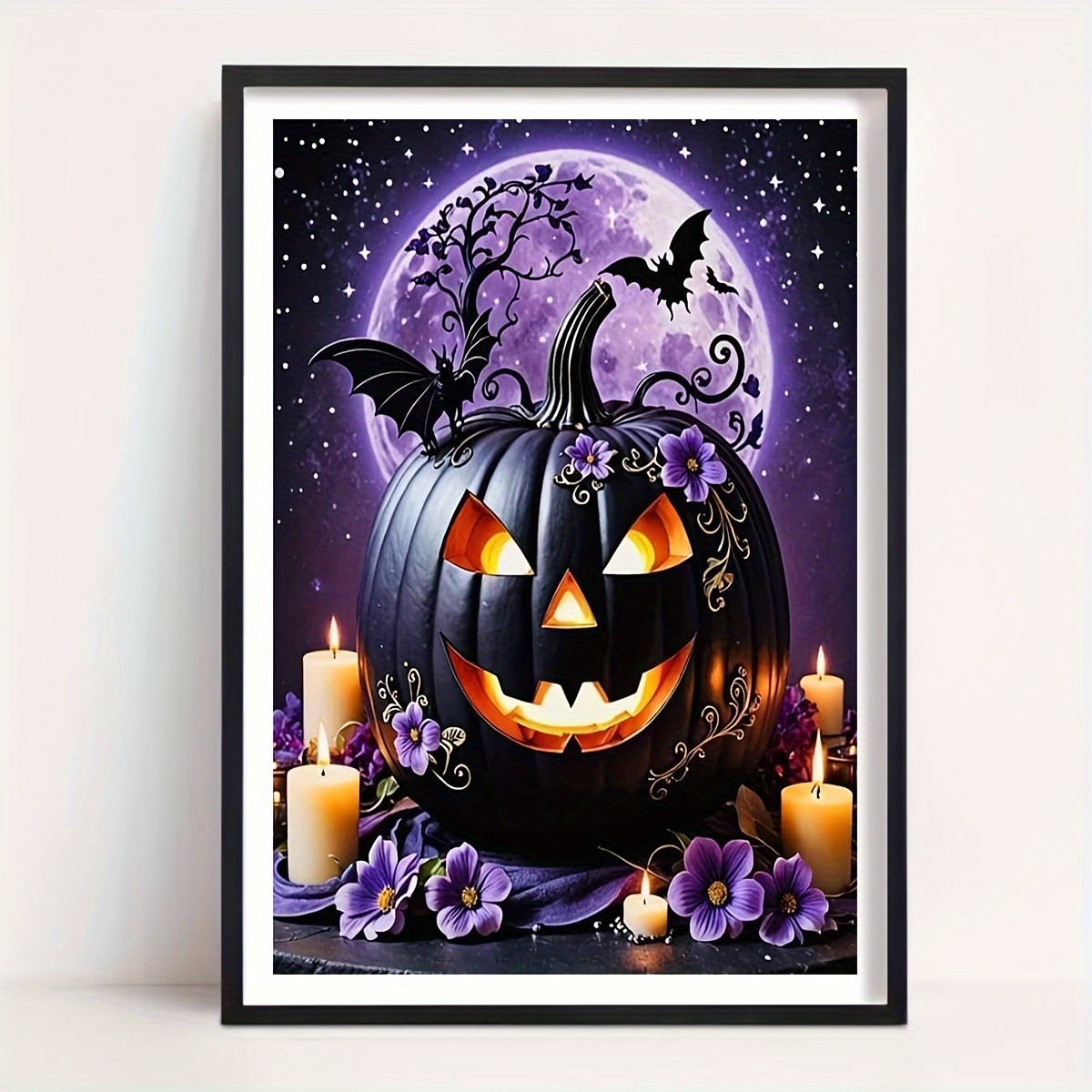 kit de peinture diamant 5d citrouille halloween diy - strass ronds sur toile, art   cadre pour débutants et passionnés dartisanat, idéal   cadeau déco pour salon, chambre ou bureau | ensemble créatif de décoration et art en   2