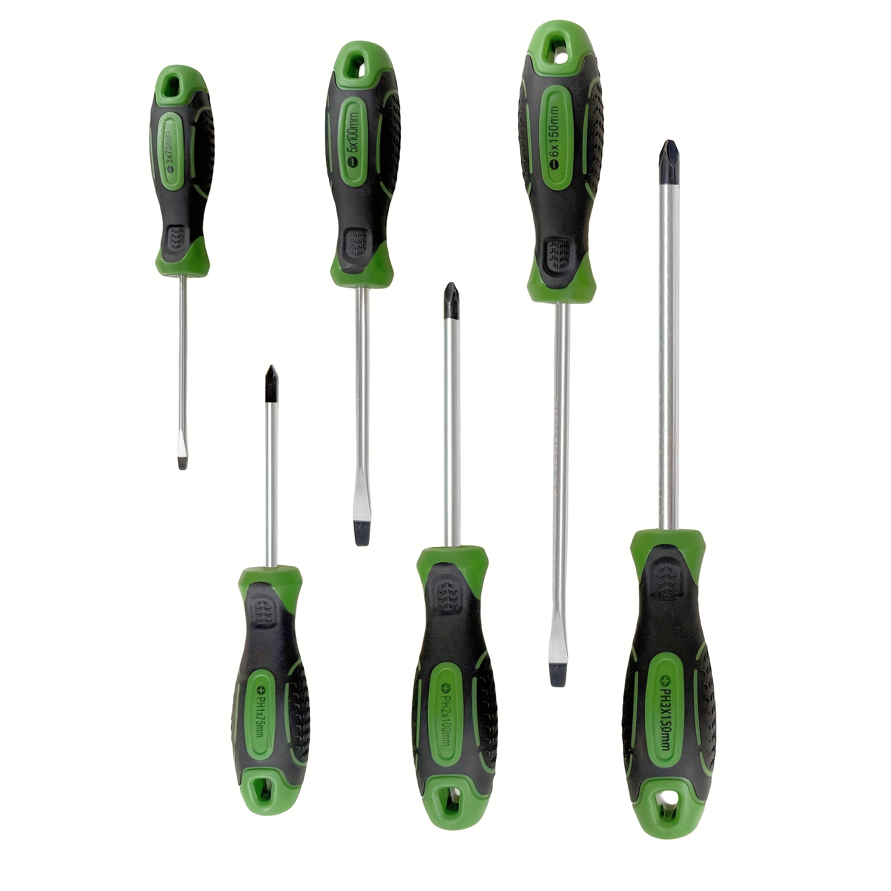 6pcs magnetic screwdriver set 3 phillips 3 flat heads 3 4 6 lengths non slip handles handy screwdriver tool kit for repairs Product details 4