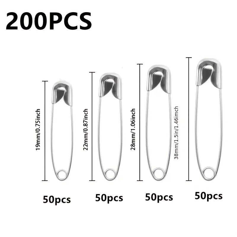 TEMU 200 épingles de sûreté argentées, ensemble d'outils de couture à domicile