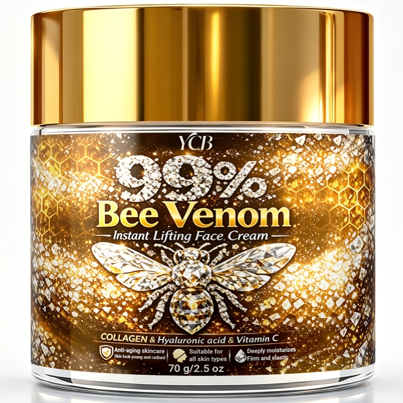 Image of Ycb 99% Bee Venom Instant Wrinkle & Lifting Face & Neck Cream Suitable For Skin Types, Collagen/hyaluronic Acid/retinol Formula, Hydrating Gel For Skin, Moisturizer For &, 70g