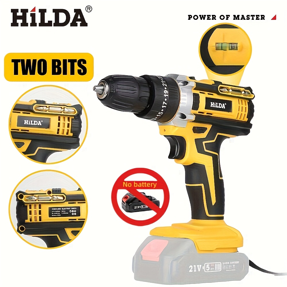 Heavy-Duty Electric Drill Cordless-like performance without  Battery/Charger, 25+3 Torque Settings (2-Speed, with Drill Bits Brushless  Motor for