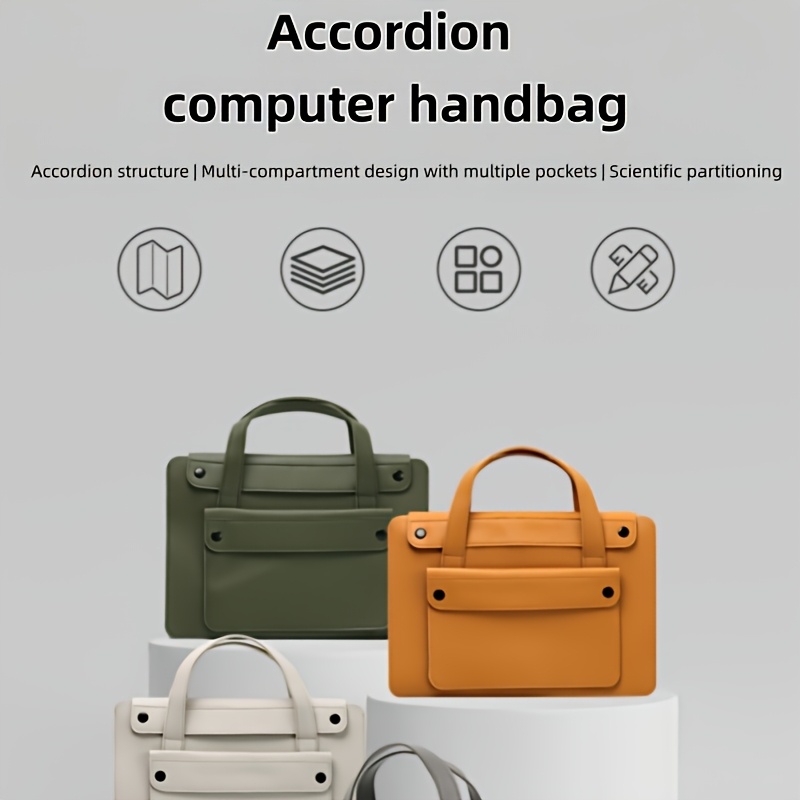Custom Text 14-Inch Accordion Bag, Large Capacity Briefcase