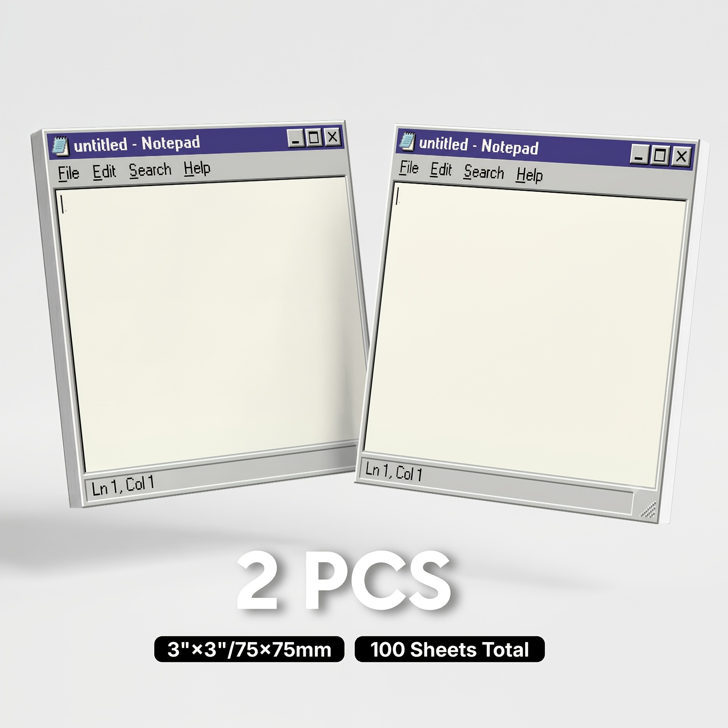2pcs 100 Sheets Total, Retro Computer Sticky Notes, Vintage Notepad Memo Pad, Old Windows Style Self-adhesive Reminder Notes For Office School Desk