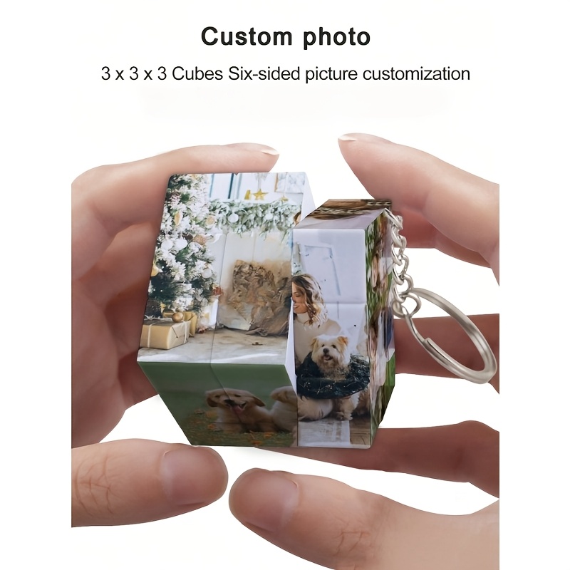 

Custom Photo Puzzle Keychain, 1pc 3.5x3.5cm Acrylic Pendant, Personalized Multi-photo Collage, Backpack Charm, Valentine's Day Gift, Office Decor, Creative Present For Family, Friends, Lover