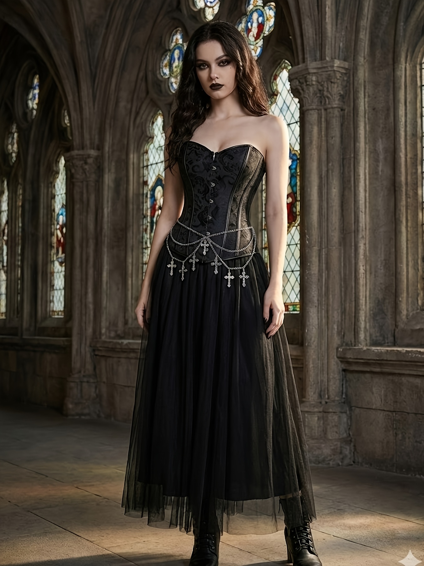 gothic black corset dress Gothic Victorian Velvet and Lace Vampire Gown women's Dress Corset Cosplay Costume Music Of The Night Reminisce Brand 10-12