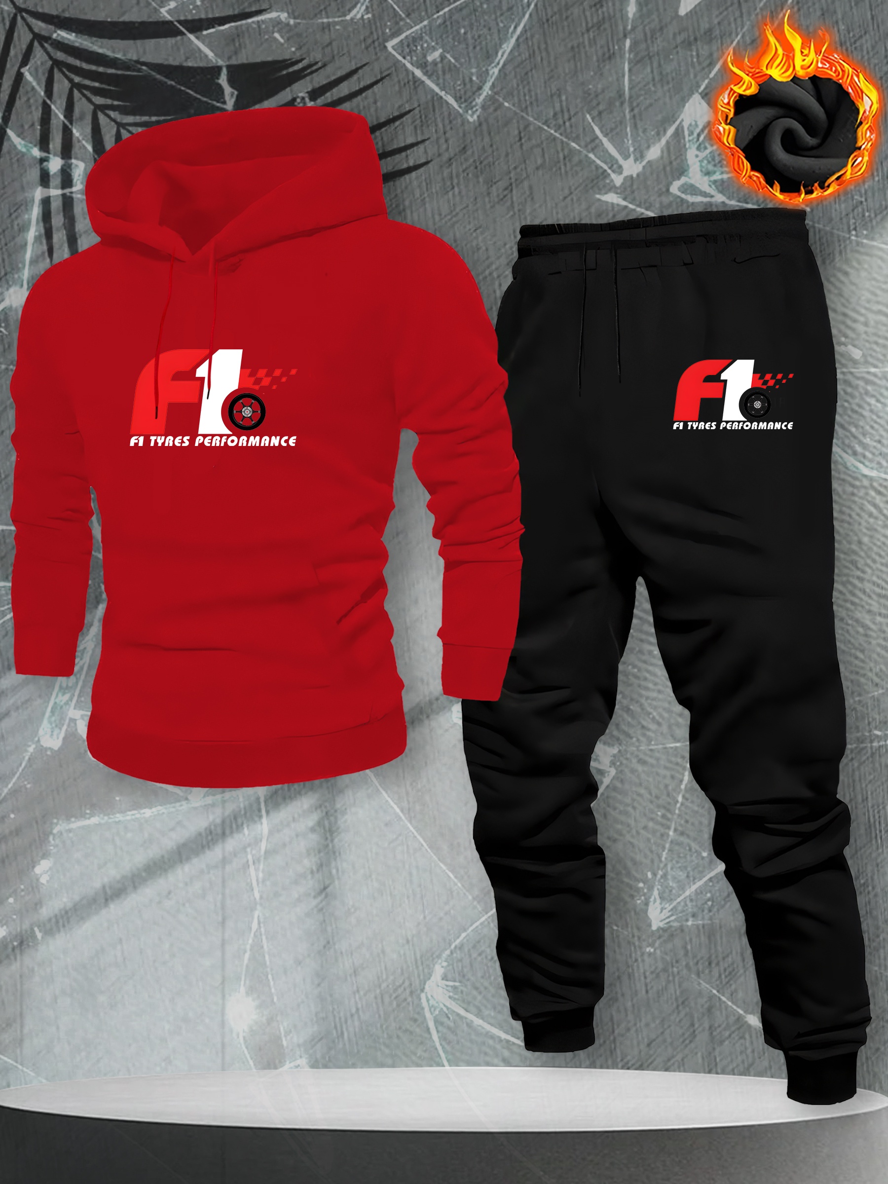 Heren hoodie en broek set met stijlvolle print