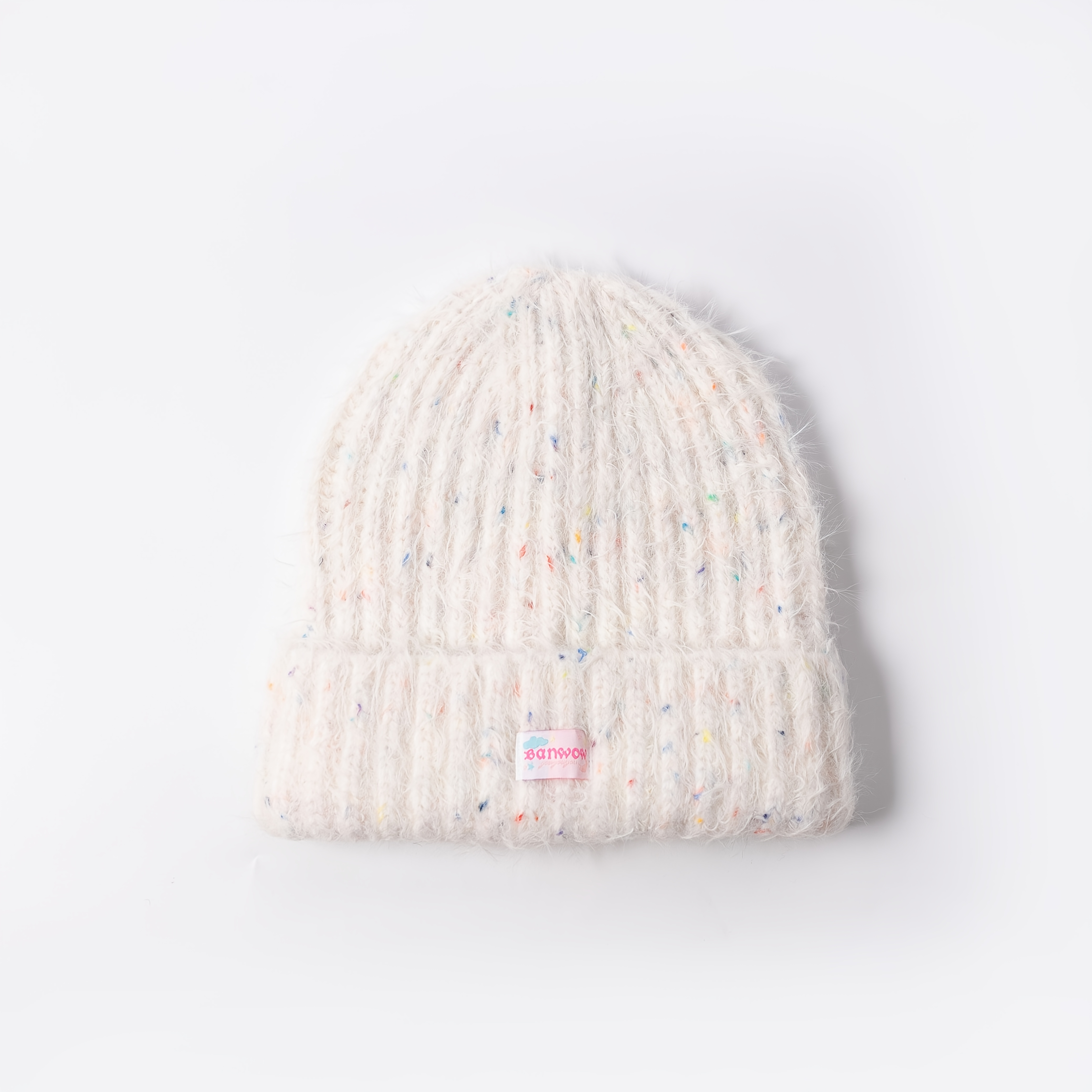 Cozy &amp; Cute Rainbow Beanie for Women - Sweet Korean-Style Knit Winter Hat with Ear Protection, Lightweight &amp; Stretchable, Hand-Washable Polyester - * New Year&#39;s Outdoor Activities, Knit Hat