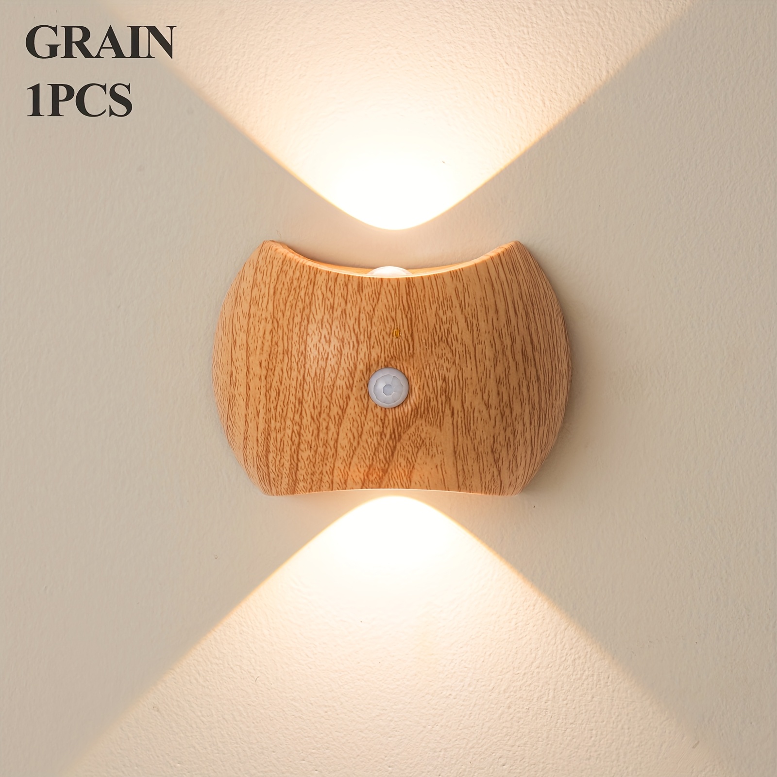 TEMU Hotu Smart Led Wall Lamp - Usb Rechargeable Smart Bedside Light With Motion Sensor, Dimmable Smart Lighting, 1200mah Battery, Usb-powered Smart