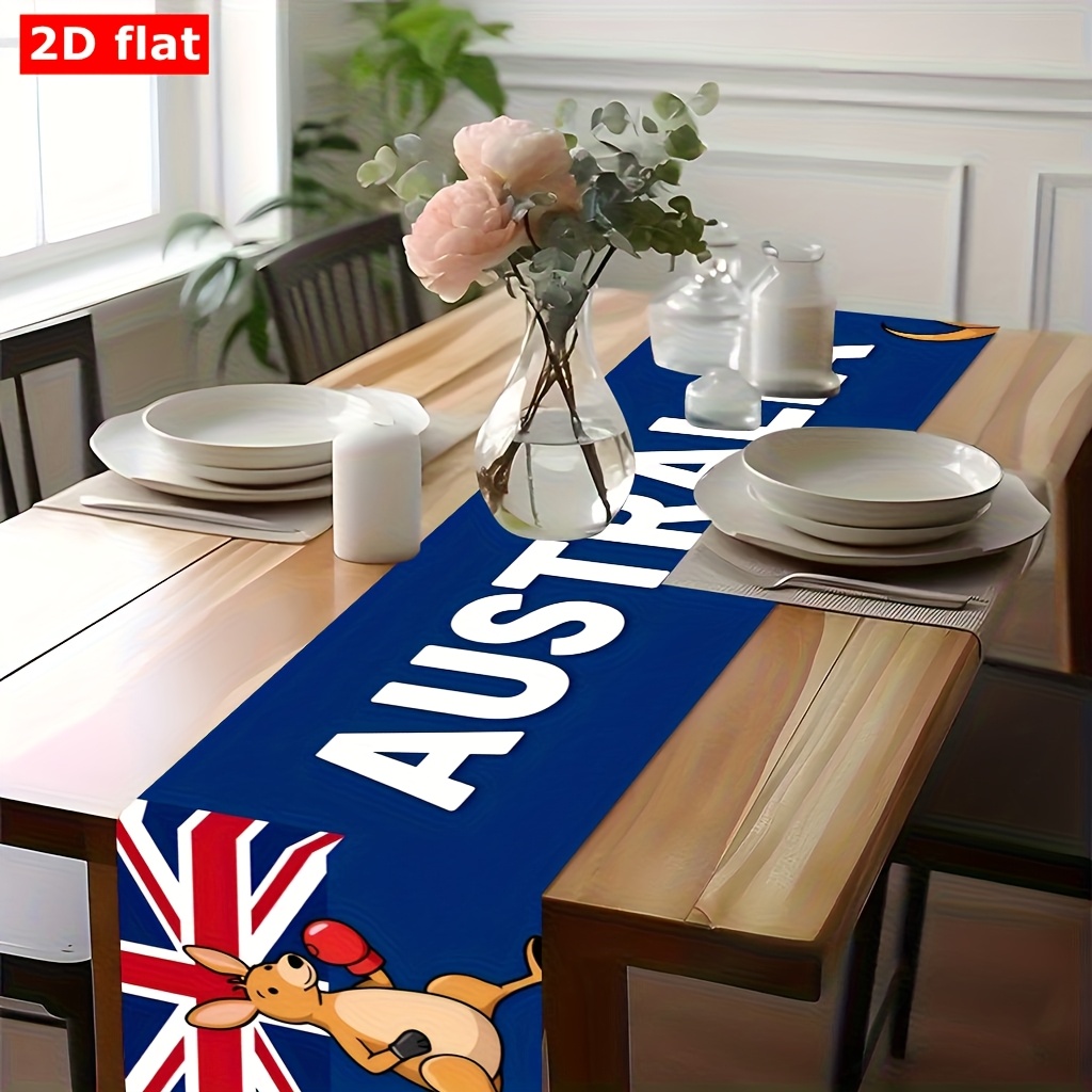 TEMU Table Runner 1pc, Australian Boxing , Suitable For Kitchen And Dining Room Decor, Home Parties And Indoor/outdoor Dining, An Elegant Spring/ To