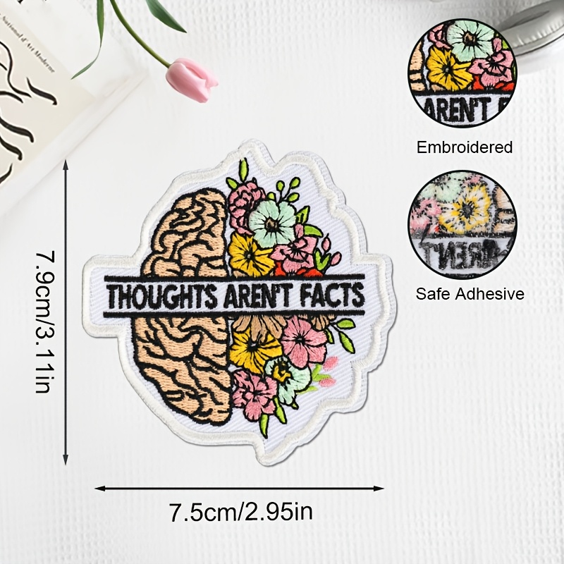 TEMU 1pc Mental Embroidered Patch, Plus Inspirational Slogan, Iron-on Patch, , Suitable For Hats, Bags, Backpacks, Jackets, Uniforms And Other Patch