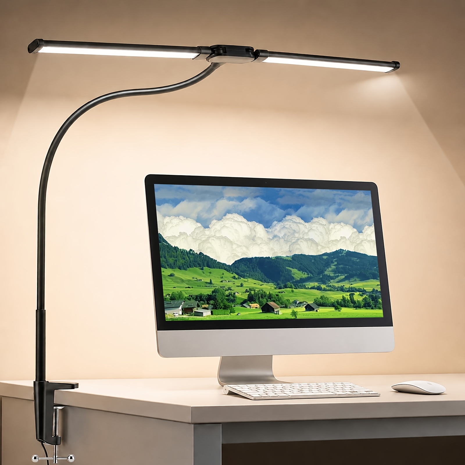 Image of Led Desktop Monitor Light, 3 Color & Dimmable Brightness, Adjustable Lamp Angle, - Light, Usb Powered, . Ideal For Reading, Office Work, Gaming, Home Decor & Indoor Lighting