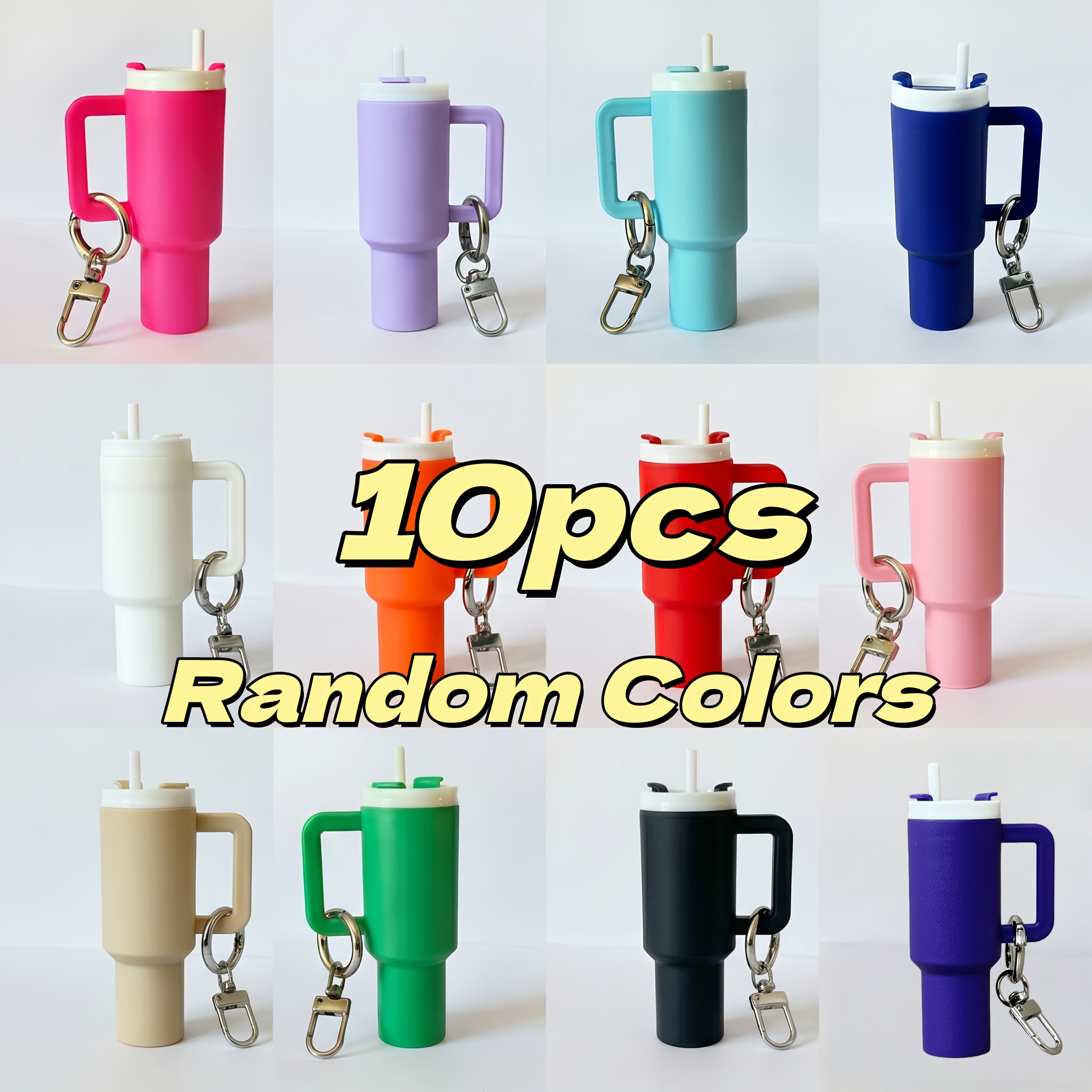 TEMU 10 Stk. Aufbewahrungsbox-Schlüsselanhänger in zufälligen Farben, Kawaii, Mini-Etui für Lippenstifte Lippenpflegestifte, Rucksack-Anhänger