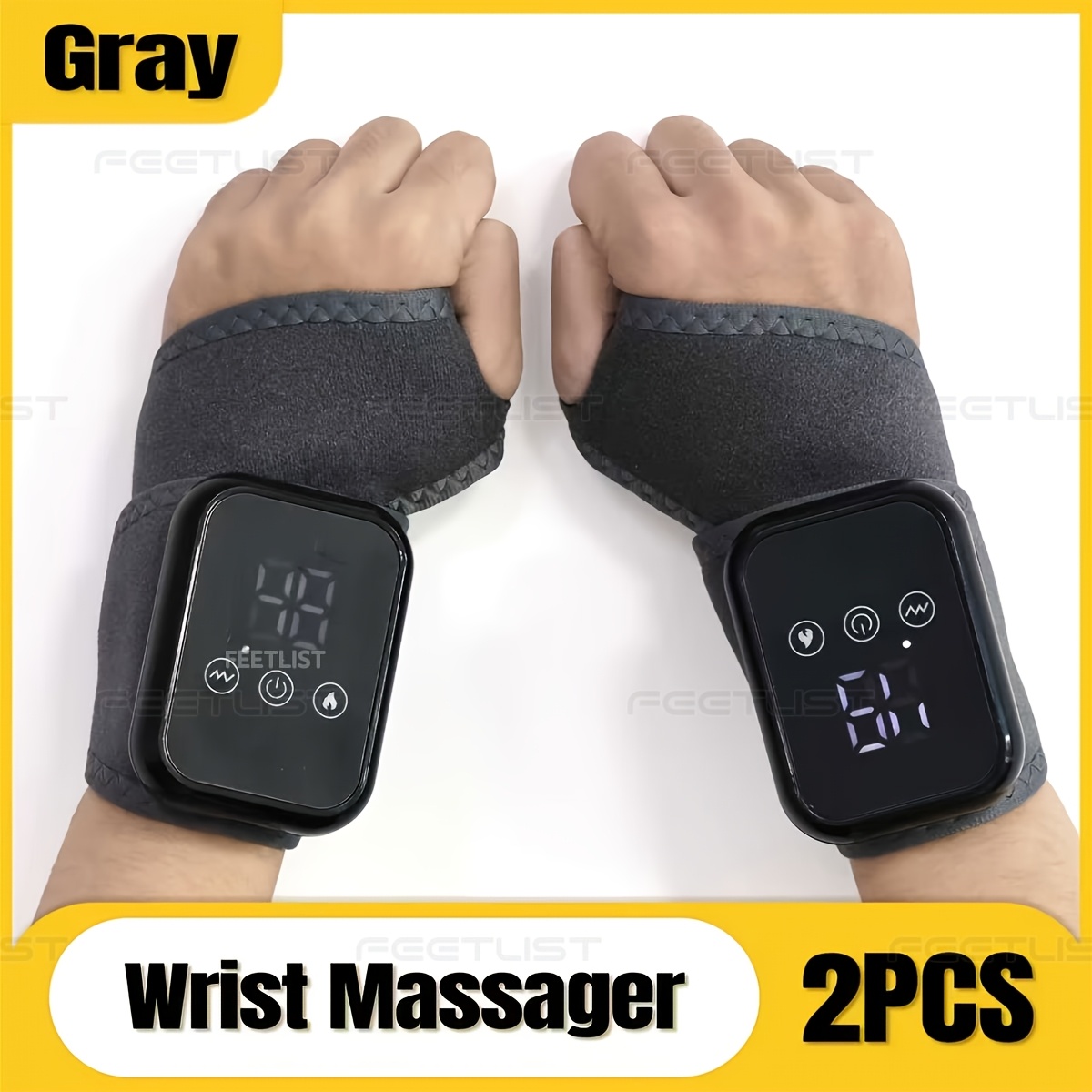 TEMU Rechargeable Heated Vibrating Hand And Wrist Protectors, Massage, Three-speed Temperature Control Hand Support Heating, Warm Gloves, Unisex