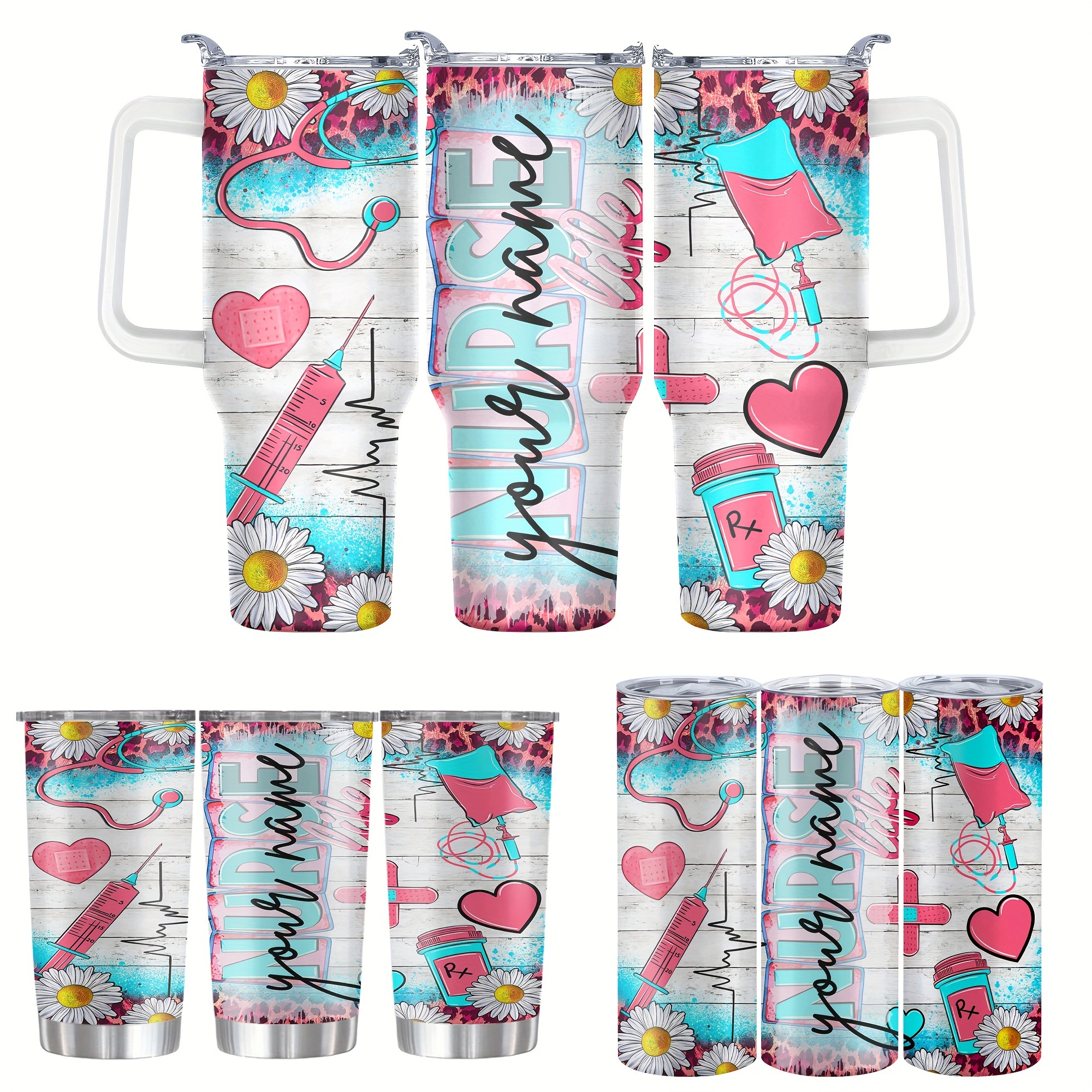 

Custom Nurse-themed 20oz/40oz Stainless Steel With Lid - Personalized "" Design, Insulated & Bpa-free, Ideal For & All , Perfect Gift For Nurses, Nurse Accessories For Work