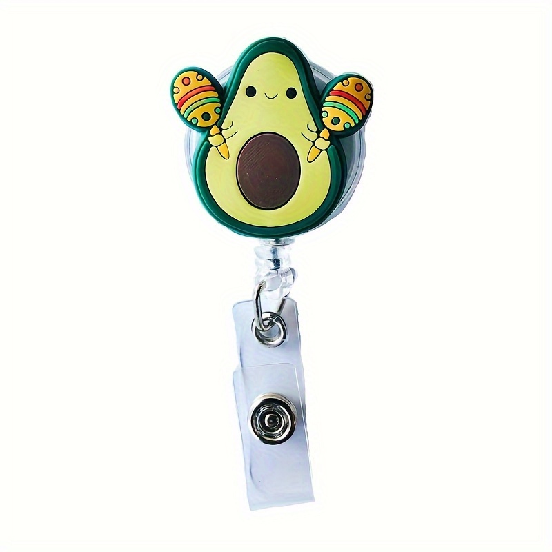 

1pc Badge Reel Retractable, Cute Avocado Badge Reel Holder, Nurse Id Name Badge Holder With Alligator Clip, Gifts For Nurse Doctor Office Worker
